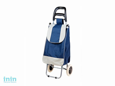 Сумка-тележка хозяйственная на колесах 30 кг, синяя, полоска, PERFECTO LINEA