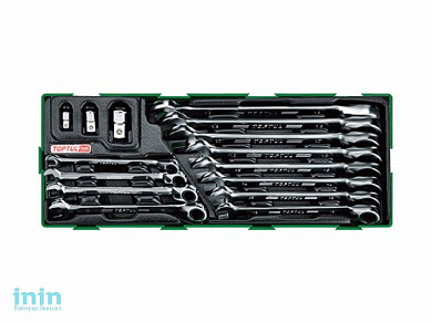 Набор-сет ключей комбинир. с перекл. трещоткой 15предм. TOPTUL (GTA1541)