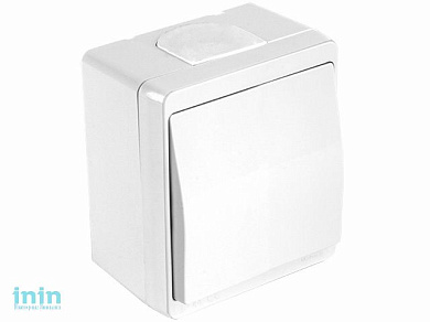 Выключатель 1-клав. (открытый) белый, NEMLIYER, MUTLUSAN