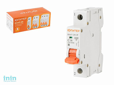 Автоматич. выключатель ВА47-29 1Р 6А 4,5кА х-ка С ЮПИТЕР