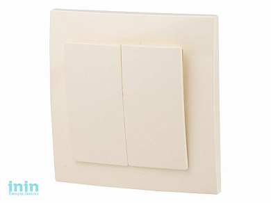 Выключатель 2 клав. (cкрытый, 6А) бежевый, Стандарт, Юпитер (VS 56-232-БЖ) (ЮПИТЕР)