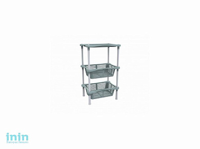 Этажерка "Krita mix" 3-х секционная, серая мистерия, BEROSSI (Изделие из пластмассы. Размер 401 х 278 х 680  мм)