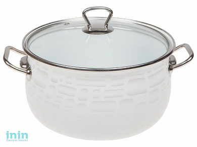 Кастрюля стальная эмалированная, 2.8 л, серия Метелица, PERFECTO LINEA (диаметр 18 см, высота 12 см)