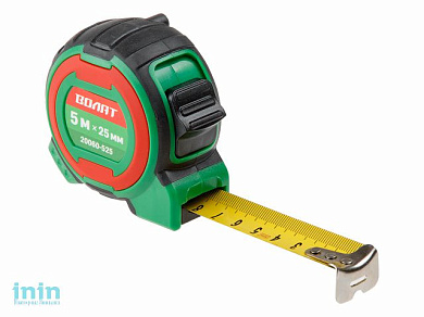 Рулетка  5м/25мм двухкомпон. корп. ВОЛАТ (быт.)