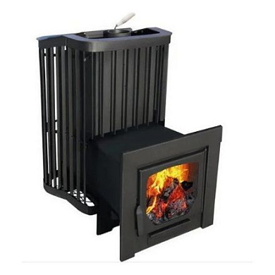 Печь Варвара ТЕРМА "Каменка" панорамная дверь удлиненная топка