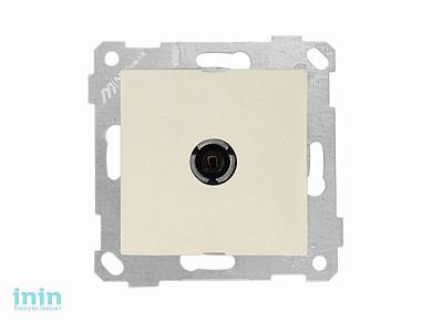 Розетка телевиз. 1-ая (скрытая, без рамки, с/з, 11dB, переходная) кремовая, RITA, MUTLUSAN