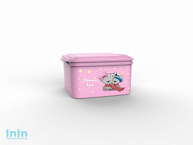 Контейнер универсальный Mommy love (Мамми лав) 1,5 л, нежно-розовый, BEROSSI (Изделие из пластмассы. Размер 167 х 156 х 88 мм)