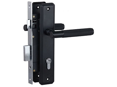 Замок врезной с/руч БУЛАТ ЗВ4-1.02.02 ФЕРОНА черный 5 перф.кл.