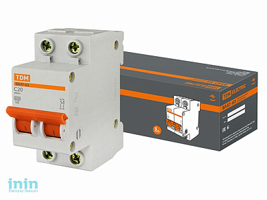 Автоматич. выключатель ВА47-63 2Р 20А 4,5кА х-ка С TDM