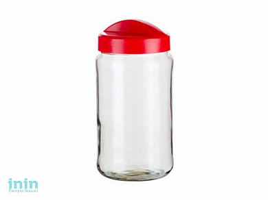 Банка для сыпучих продуктов Avena 1,5 л, роза, BEROSSI (Изделие из стекла и пластмассы. Литраж 1.5л)