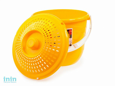 Ведро Practic lux (Практик люкс) с крышкой 10 л, солнечный, BEROSSI (Изделие из пластмассы. Литраж 10 л)