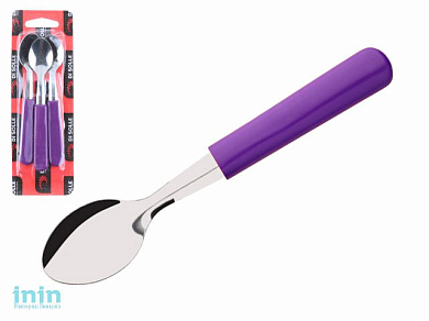 Набор ложек чайных, 3шт., серия PARATY, фиолетовые, DI SOLLE (Длина: 126 мм, толщина: 0,8 мм. Прочная пластиковая ручка.)