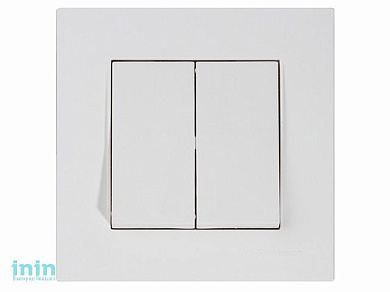 Выключатель 2-клав. (скрытый, пруж. зажим) белый, RITA, MUTLUSAN (10 A, 250 V, IP 20)