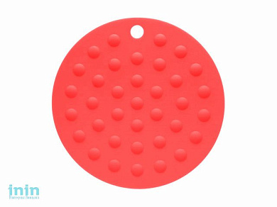 Коврик под горячее силиконовый, круглый, 17.5 х 0.2 см, красный, PERFECTO LINEA