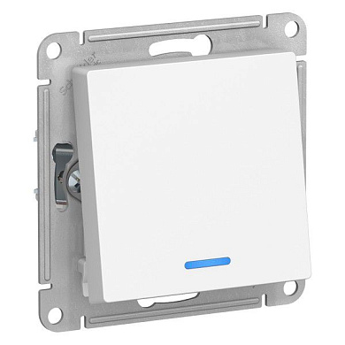 Выключатель 1-клавишный проходной с подсветкой Schneider Atlas Design, ATN000163