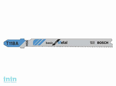 Пилка лобз. по металлу T118A (1 шт.) BOSCH (пропил прямой, тонкий, для листового металла)