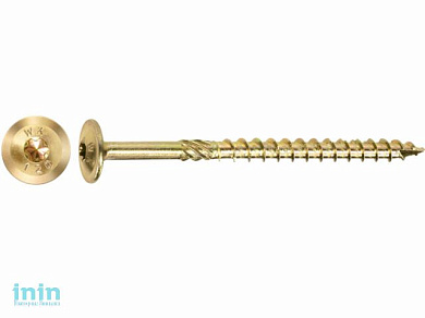 Шуруп конструкционный 6.0х100 по дереву, с прессшайбой, TORX (50 шт в карт. уп.) (STARFIX)