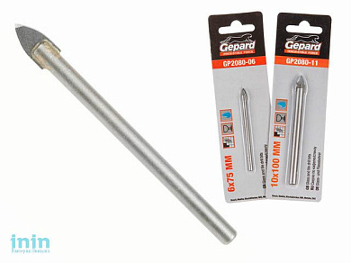 Сверло по кафелю/стеклу 6х75мм ц/х GEPARD (GP2080-06)