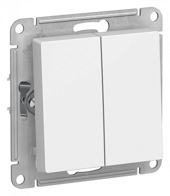 Выключатель 2-клавишный проходной Schneider Electric Atlas Design ATN000165