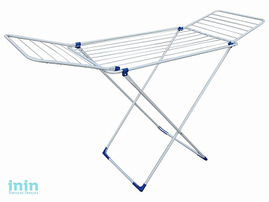 Сушилка для белья напольная, 18м, серия Stella, бело-синяя, PERFECTO LINEA (Сушильное полотно - 18 метров, размер 172х56х90. Максимальная нагрузка бел