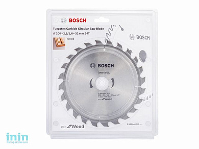 Диск пильный 200х32 мм 24 зуб. по дереву ECO WOOD BOSCH (твердоспл. зуб)
