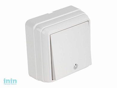 Выключатель кнопочный (открытый) белый, BRON, MUTLUSAN