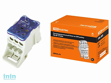 Распределительный блок на DIN-рейку РБ-80 1П 80А (1х16/4х6+2x16) TDM