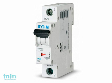 Автоматич. выключатель Eaton PL4 1P 40А, тип С, 4.5кА, 1M (АВТ. ВЫКЛ. PL4 1P 40А, ТИП С, 4.5КА, 1M)