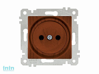 Розетка 1-ая (скрытая, без рамки, б/з) орех, RITA, MUTLUSAN (16 A, 250 V, IP 20)