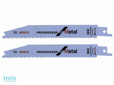 Пилка сабельная по металлу S123XF (2 шт.) BOSCH (пропил прямой, тонкий, быстрый рез в материале любой толщины)
