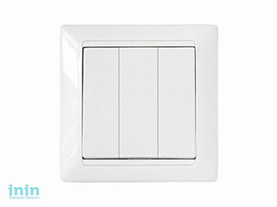 Выключатель 3 клав. (cкрытый, 10А) белый, Стиль, Bylectrica (Выключатель трехклавишный скрытой установки с рамкой в комплекте Гарантийный срок:24 меся