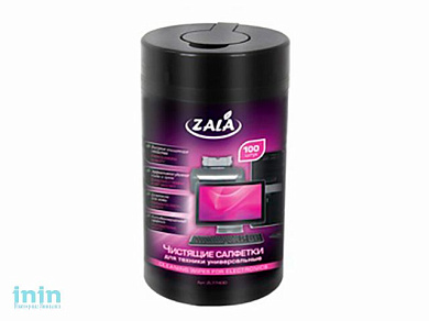 Салфетки влажные чистящие для техники, универсальные, 100 шт., ZALA (упаковка: туба)