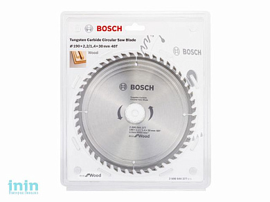 Диск пильный 190х30 мм 48 зуб. по дереву ECO WOOD BOSCH (твердоспл. зуб)
