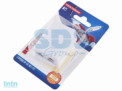 Розетка телефонная на стену, 2 входа 6Р-4С (RJ-11) REXANT