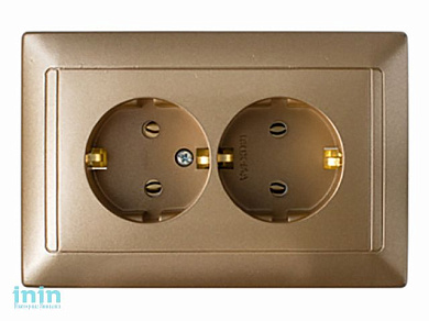 Розетка 2-ая (скрытая, с/з) бронза, Стиль, Bylectrica (штепсельная двухместная с заземляющим контактом скрытой установки Гарантийный срок:24 месяца)