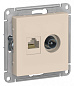 Розетка TV + компьютерная RJ45 Atlas Design бежевый, ATN000289
