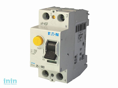 Устройство защитного отключения Eaton PF4 2P 25A, 30мА, 4.5кА, 2М (УЗО PF4 2P 25A, 30МА, 4.5КА, 2М)