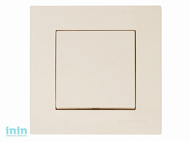 Выключатель двухполюсный (скрытый, винт. зажим) кремовый, RITA, MUTLUSAN (10 A, 250 V, IP 20)