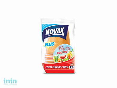 Стаканы цветные 180 мл 12 шт NV Plus (NOVAX)