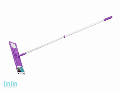 Швабра для пола с насадкой из микрофибры, фиолетовая, PERFECTO LINEA (Телескопическая рукоятка 67-120 см.)