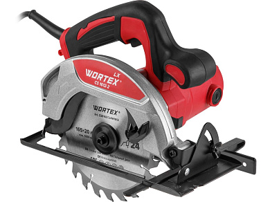 Циркулярная пила WORTEX LX CS 1612-2 в кор. 1200 Вт, 160х20х24Т (Пропил в дереве (90°/45°) 53/34 мм)