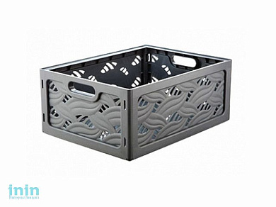 Корзина Flavia 320х240х130, мокрый асфальт, BEROSSI (Изд. из пластм. Размер 320 х 240 х 130 мм (в собранном виде), 580 х 500 х 16 мм (в разложенном ви