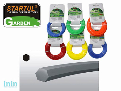 Леска ф 2.4 мм х 15 м шестигр. сеч. STARTUL GARDEN