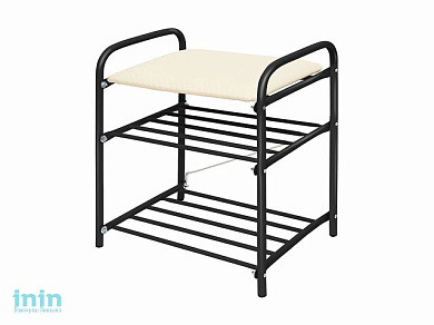 Банкетка для обуви, 500х330х450 мм, черный, NIKA