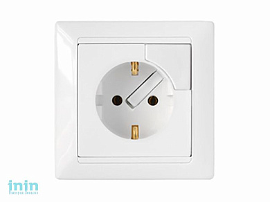 Розетка 1-ая (скрытая, с/з) с выталкивателем, белая, Стиль, Bylectrica (штепсельная для скрытой установки с заземляющим контактом Гарантийный срок:24