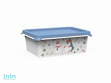 Емкость Christmas 1 л, васильковый, BEROSSI (Изд. из пластм. Размер 197 * 147 * 70 мм)