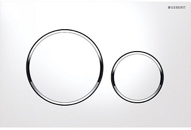 Смывная клавиша "Sigma20", пластик, белый/хром глянц/белый