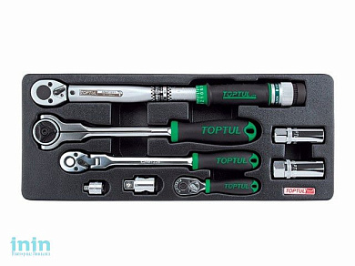Набор-сет трещотки + динамометрический ключ 434х176мм TOPTUL (GCAT0803)