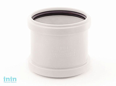 Муфта для малошумной канализации, белый d 110 РосТурПласт
