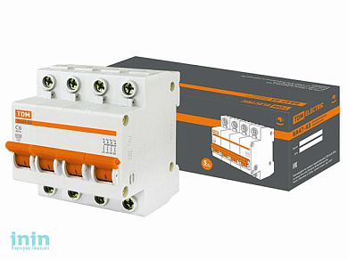 Автоматич. выключатель ВА47-63 4Р  6А 4,5кА х-ка С TDM